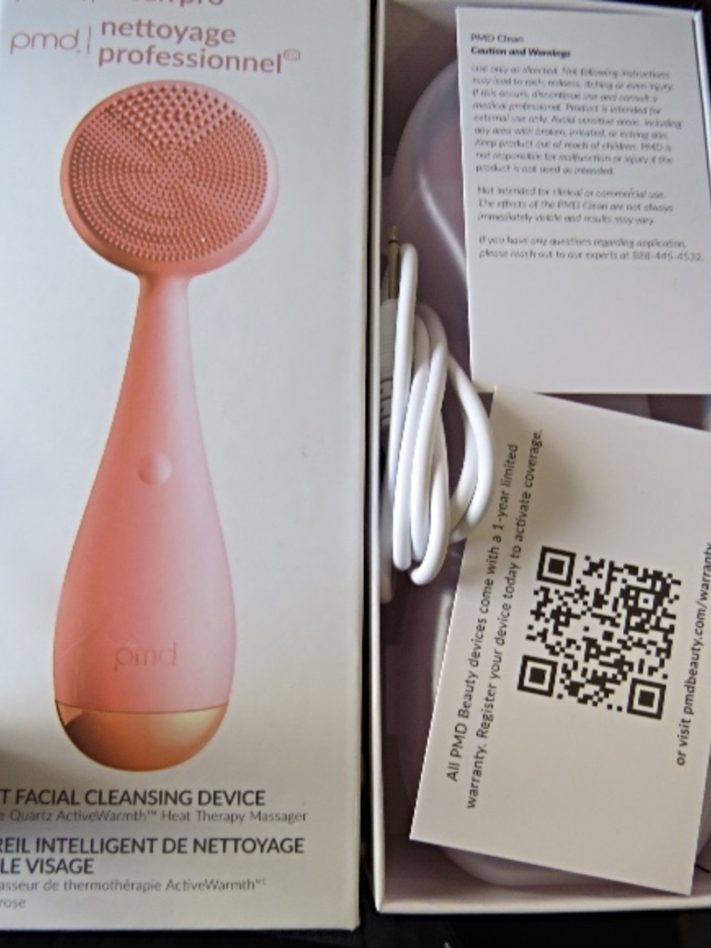 PMD Clean Pro RQ - Smart Facial Cleansing Device Silicone Brush & Rose Quartz